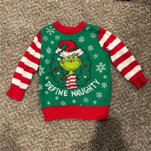 Kids Festive Green and Red Sweater